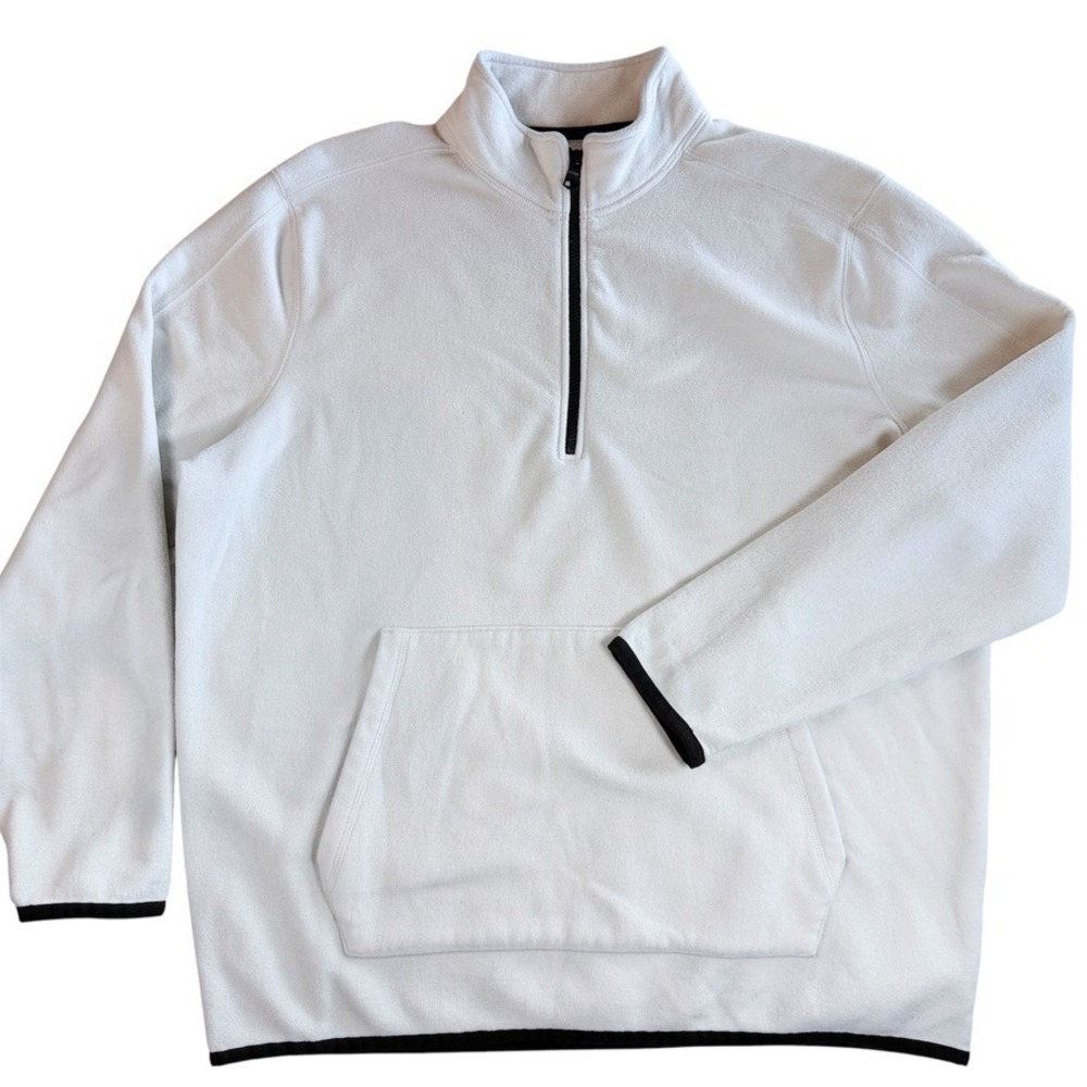 Banana Republic Arctic Fleece Quarter Zip Pullover Mens XXL White 762211-01